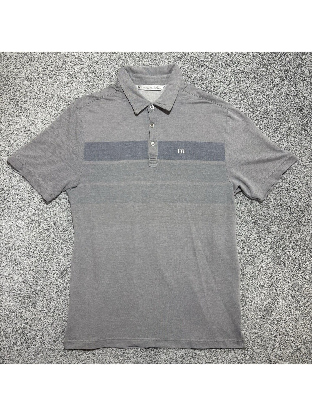 Travis Mathew Golf Polo Shirt Men’s Grey Medium Cotton Blend Short Sleeve